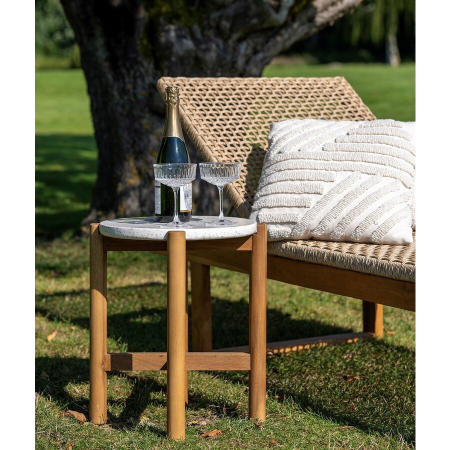 Terracina Ronde Bijzettafel Acacia/Terrazo Terracina Ronde Bijzettafel Acacia/Terrazo