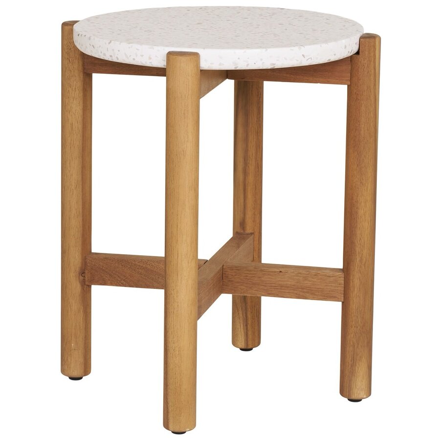 Terracina Ronde Bijzettafel Acacia/Terrazo Terracina Ronde Bijzettafel Acacia/Terrazo