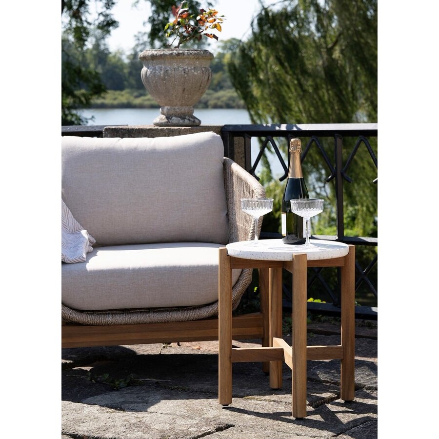 Terracina Ronde Bijzettafel Acacia/Terrazo Terracina Ronde Bijzettafel Acacia/Terrazo