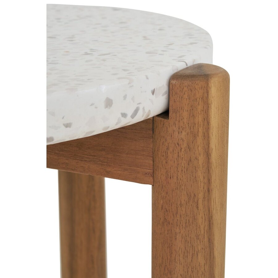 Terracina Ronde Bijzettafel Acacia/Terrazo Terracina Ronde Bijzettafel Acacia/Terrazo