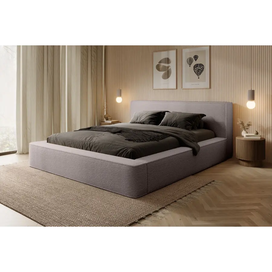 Alma 160 x 200 cm Gestoffeerd Bed Taupe