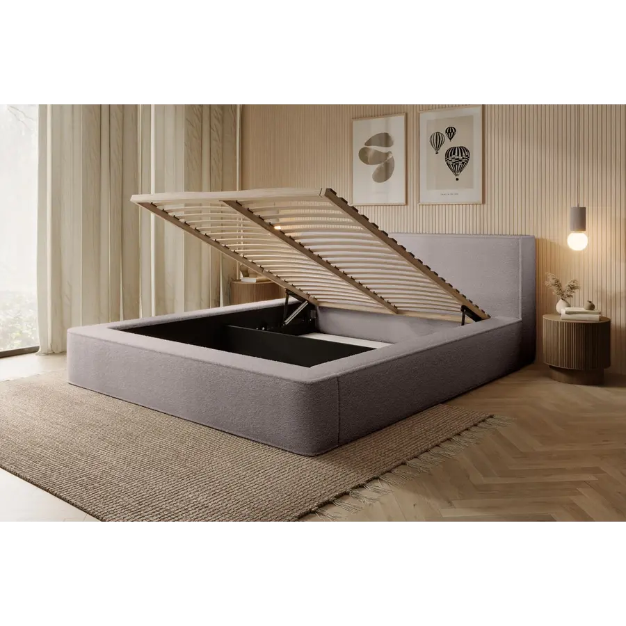 Alma 180 x 200 cm Gestoffeerd Bed Taupe