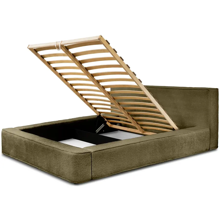 Alma 160 x 200 cm Gestoffeerd Bed Olijfgroen