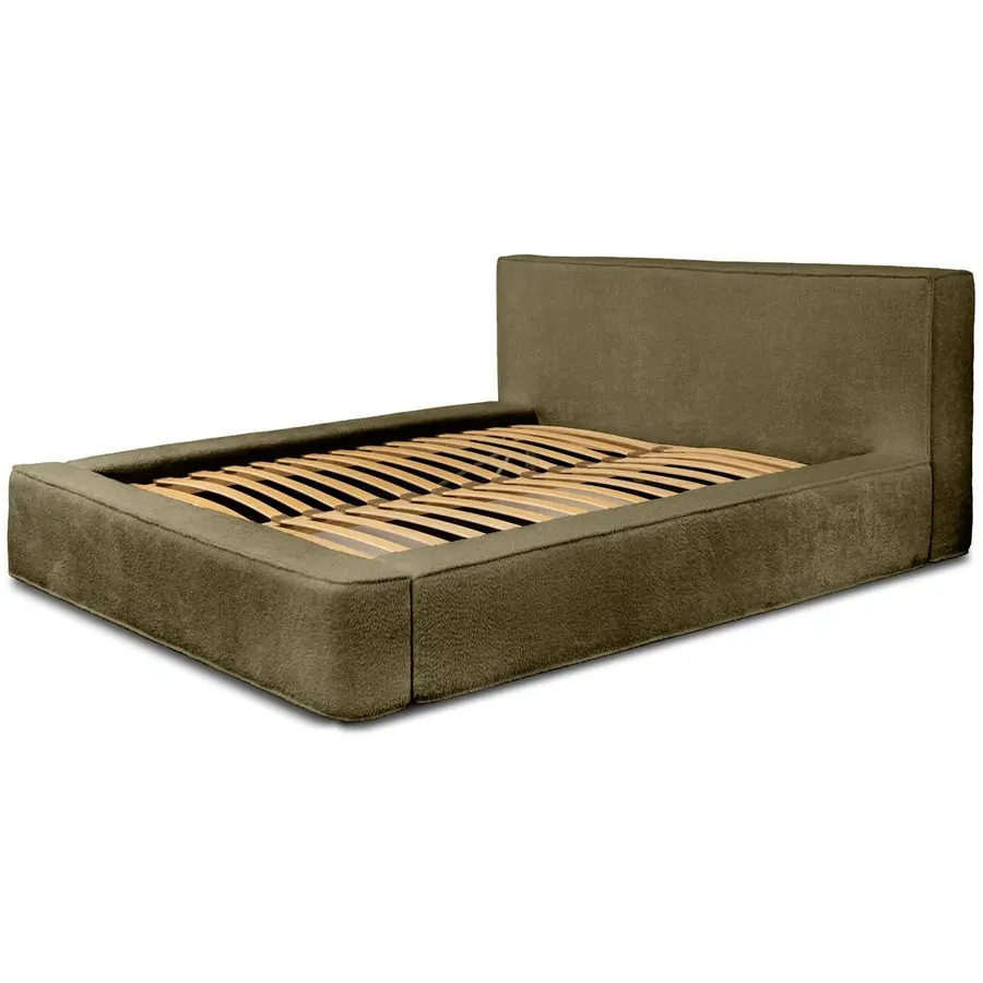 Alma 160 x 200 cm Gestoffeerd Bed Olijfgroen