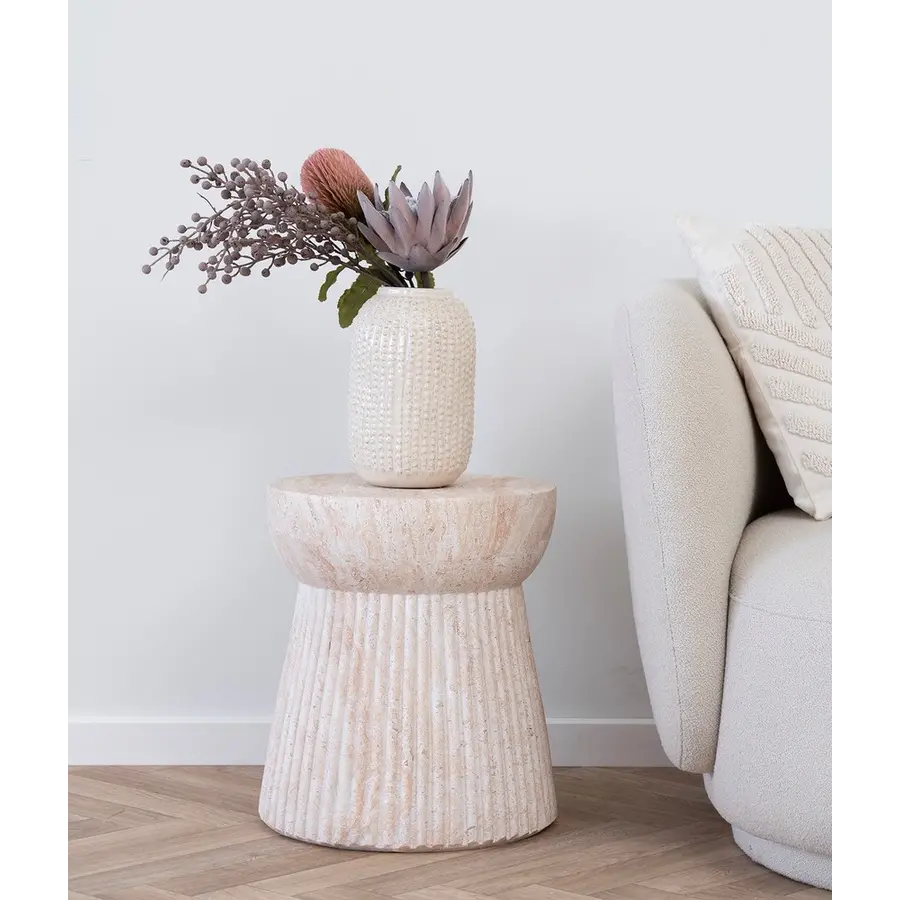 Bonn Natural Bijzettafel Gefluteerd