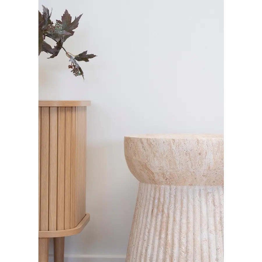 Bonn Natural Bijzettafel Gefluteerd