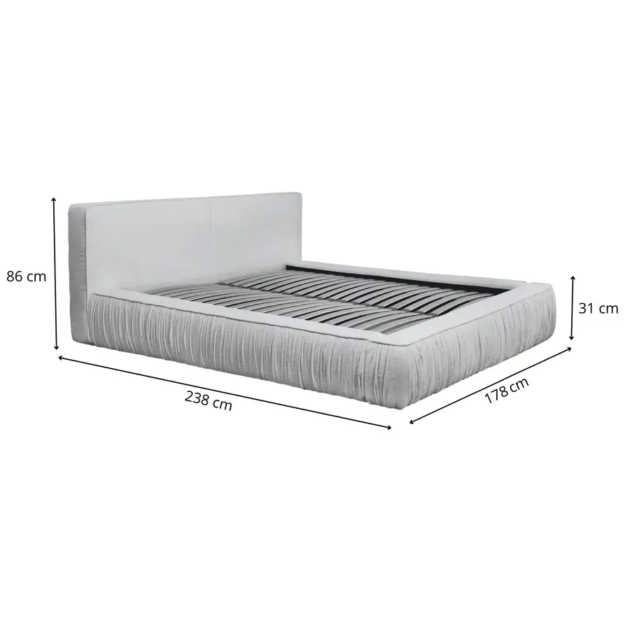 Naomi 140 x 200 cm Gestoffeerd Bed Lichtgrijs Naomi 140 x 200 cm Gestoffeerd Bed Lichtgrijs