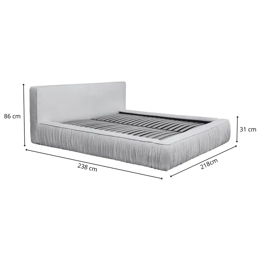 Naomi 180 x 200 cm Gestoffeerd Bed Lichtgrijs Naomi 180 x 200 cm Gestoffeerd Bed Lichtgrijs