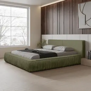 Trae Mobler Naomi 180 x 200 cm Gestoffeerd Bed Olijfgroen