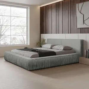 Trae Mobler Naomi 140 x 200 cm Gestoffeerd Bed Lichtgrijs