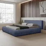 Trae Mobler Naomi 160 x 200 cm Gestoffeerd Bed Navy Blauw Trae Mobler Naomi 160 x 200 cm Gestoffeerd Bed Navy Blauw