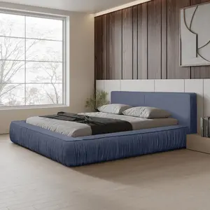 Trae Mobler Naomi 160 x 200 cm Gestoffeerd Bed Navy Blauw