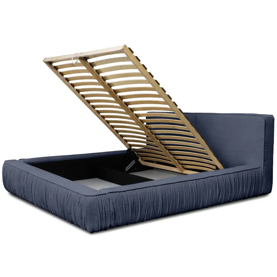 Naomi 160 x 200 cm Gestoffeerd Bed Navy Blauw Naomi 160 x 200 cm Gestoffeerd Bed Navy Blauw