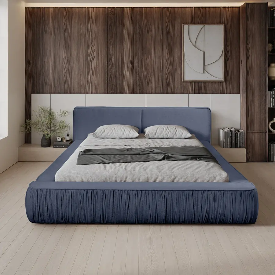 Naomi 160 x 200 cm Gestoffeerd Bed Navy Blauw Naomi 160 x 200 cm Gestoffeerd Bed Navy Blauw