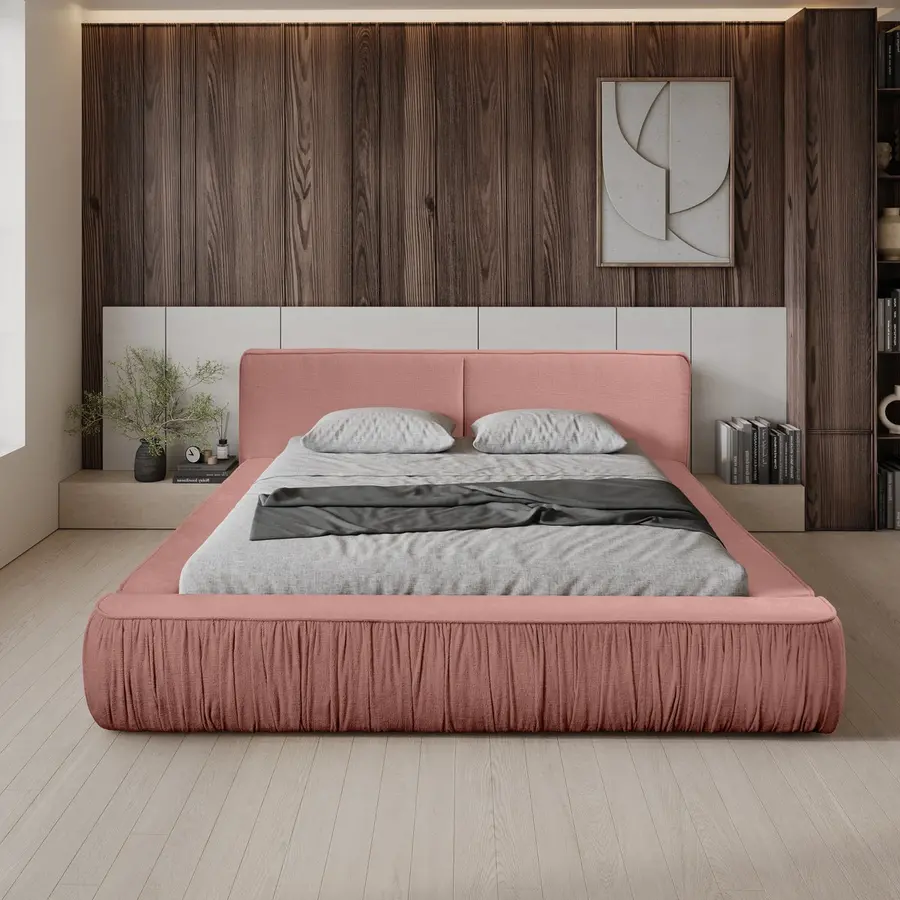 Naomi 180 x 200 cm Gestoffeerd Bed Stoffig Roze Naomi 180 x 200 cm Gestoffeerd Bed Stoffig Roze