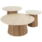 Davidi Design Romano Ronde Salontafel Set van 3 Travertin Davidi Design Romano Ronde Salontafel Set van 3 Travertin