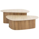 Davidi Design Romano Driehoekige Salontafel Set Travertin Davidi Design Romano Driehoekige Salontafel Set Travertin