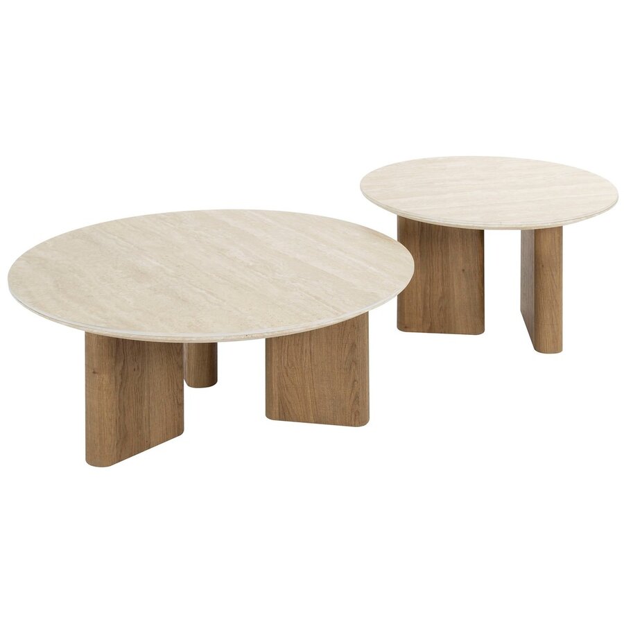 Romano Ronde Salontafel Set Travertin Romano Ronde Salontafel Set Travertin