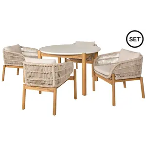 House Nordic Terracina Ronde Tuinset Acacia/Beige