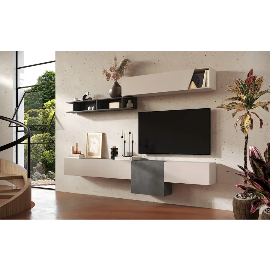 Infinity 2.0 Cashmere / Piombo TV Meubel Set 67 Infinity 2.0 Cashmere / Piombo TV Meubel Set 67