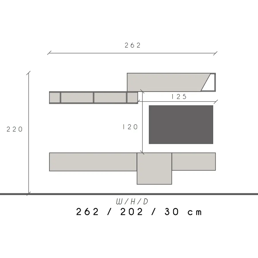 Infinity 2.0 Cashmere / Piombo TV Meubel Set 67 Infinity 2.0 Cashmere / Piombo TV Meubel Set 67