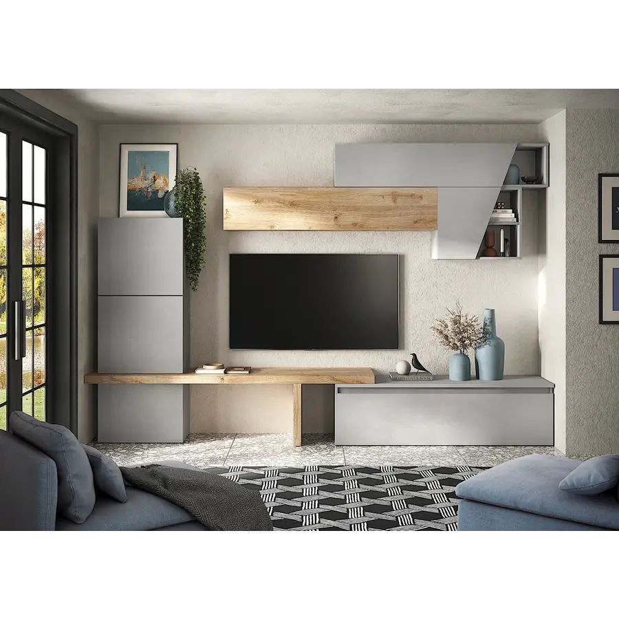 Infinity 2.0 Gesso / Kadiz Eiken TV Meubel Set 70 Infinity 2.0 Gesso / Kadiz Eiken TV Meubel Set 70