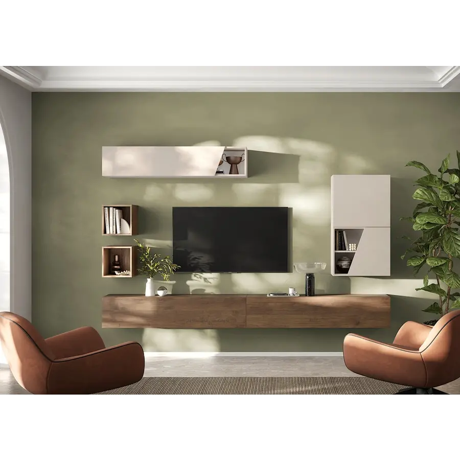 Infinity 2.0 Cashmere / Mercure Eiken TV Meubel Set 71 Infinity 2.0 Cashmere / Mercure Eiken TV Meubel Set 71