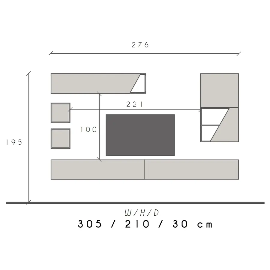 Infinity 2.0 Cashmere / Mercure Eiken TV Meubel Set 71 Infinity 2.0 Cashmere / Mercure Eiken TV Meubel Set 71