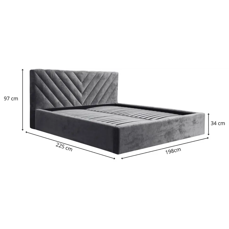 Vegas III 180 x 200 cm Gestoffeerd Bed Grijs Vegas III 180 x 200 cm Gestoffeerd Bed Grijs