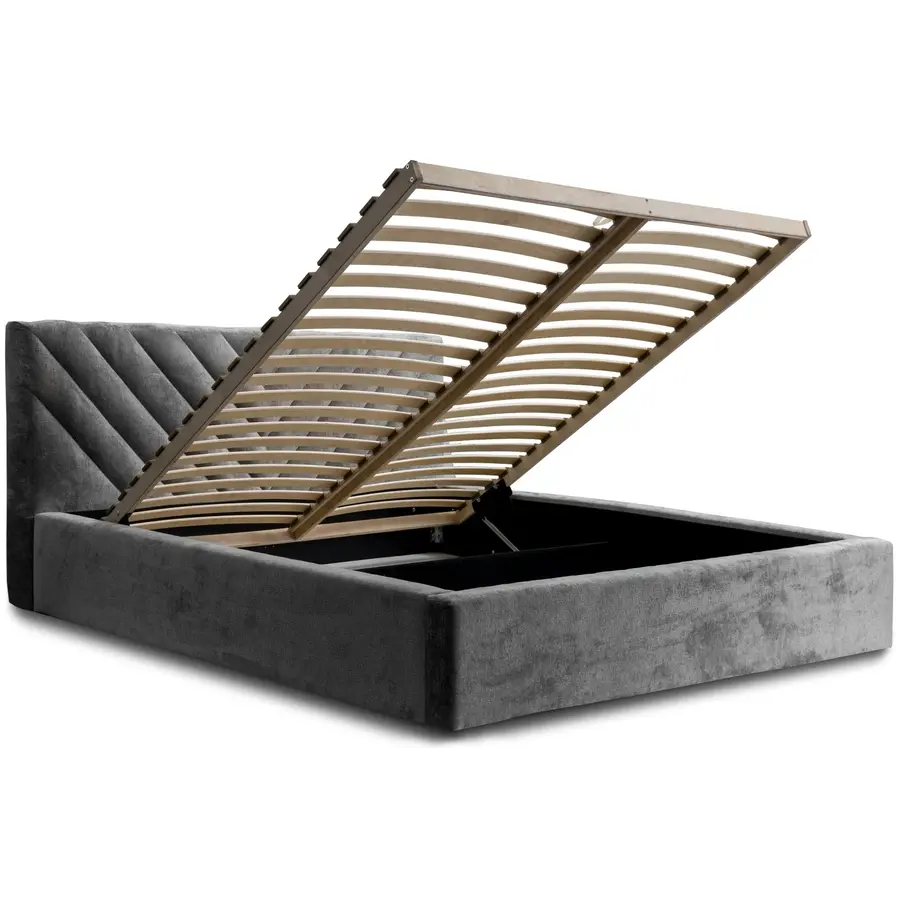 Vegas III 160 x 200 cm Gestoffeerd Bed Donkergrijs Vegas III 160 x 200 cm Gestoffeerd Bed Donkergrijs