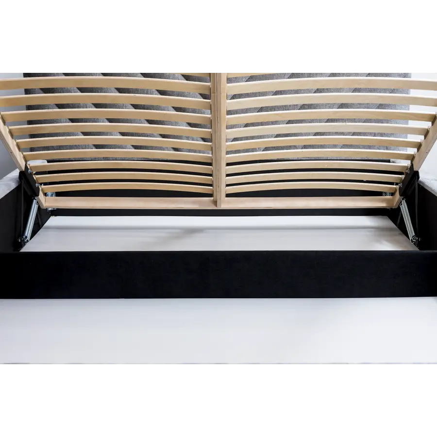 Vegas III 140 x 200 cm Gestoffeerd Bed Donkergrijs Vegas III 140 x 200 cm Gestoffeerd Bed Donkergrijs