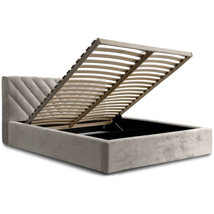 Vegas III 180 x 200 cm Gestoffeerd Bed Grijs Vegas III 180 x 200 cm Gestoffeerd Bed Grijs