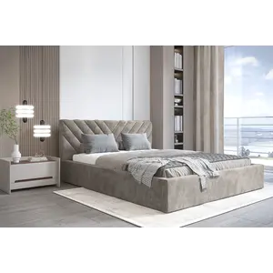 Trae Mobler Vegas III 160 x 200 cm Gestoffeerd Bed Grijs