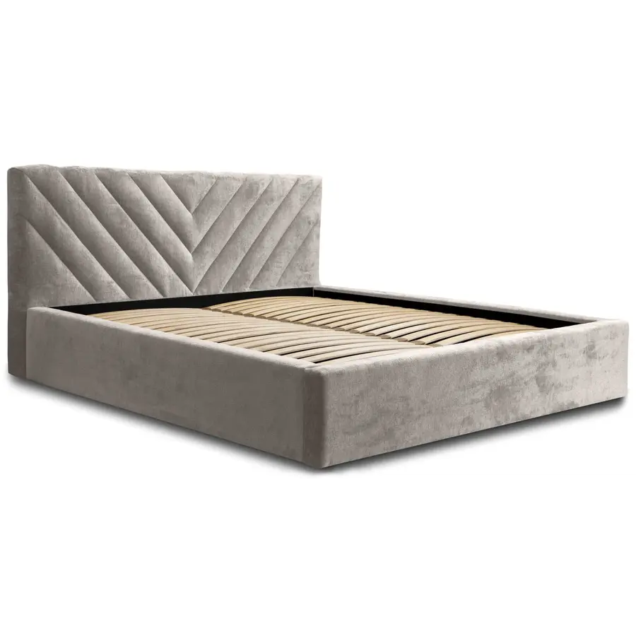 Vegas III 140 x 200 cm Gestoffeerd Bed Grijs