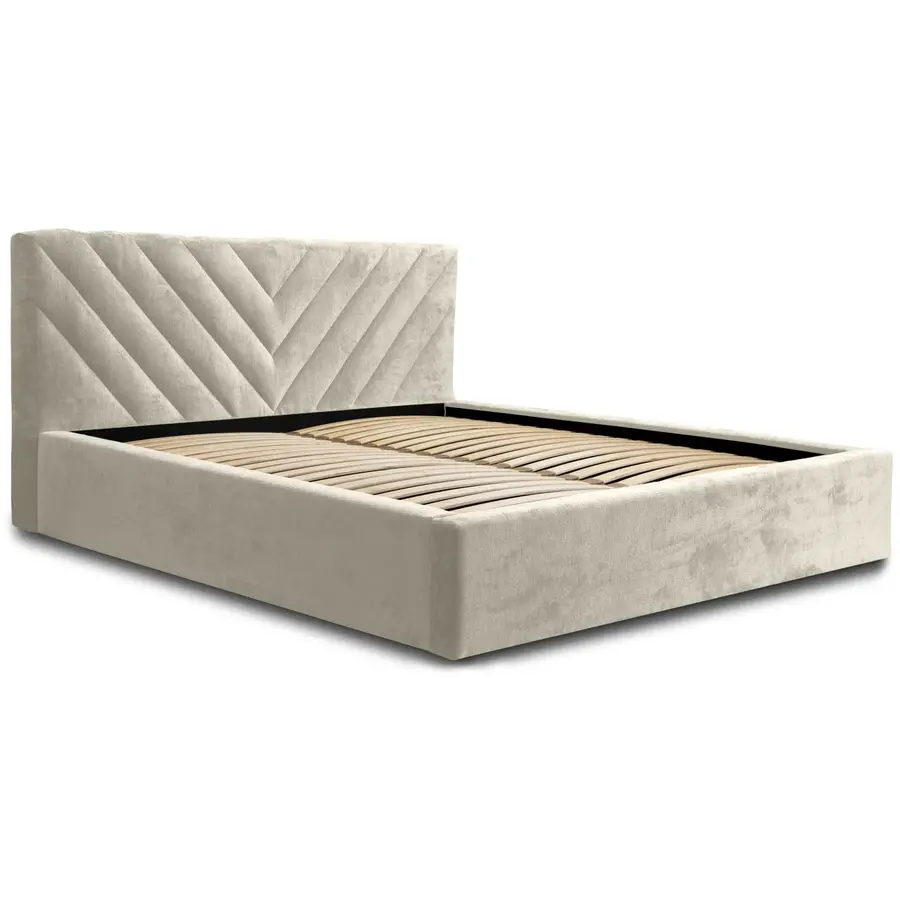 Vegas III 160 x 200 cm Gestoffeerd Bed Creme Vegas III 160 x 200 cm Gestoffeerd Bed Creme