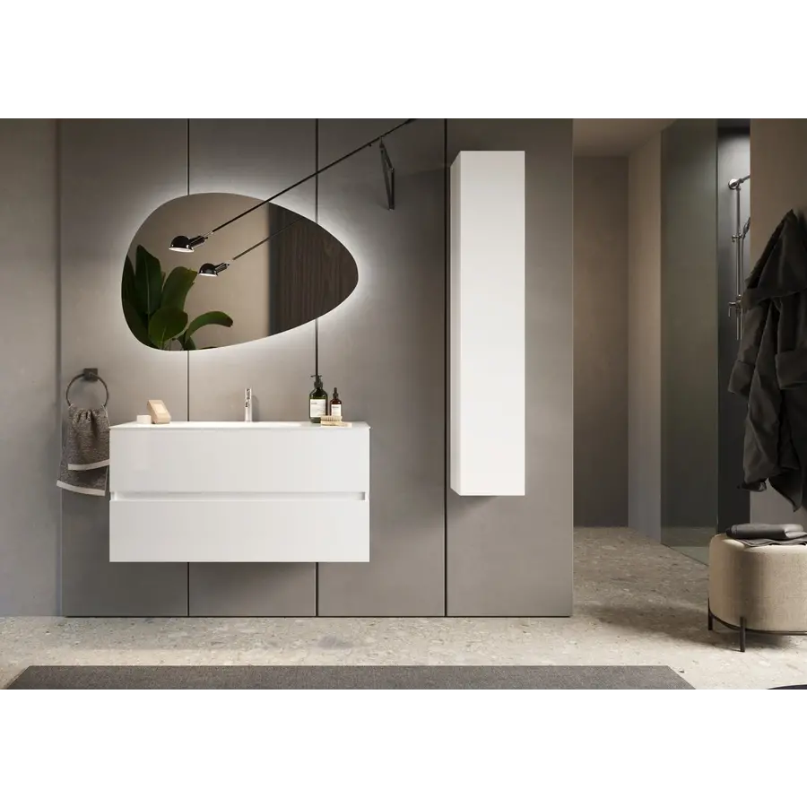 Start Hoogglans Wit Badkamer Wandkast H138 Start Hoogglans Wit Badkamer Wandkast H138