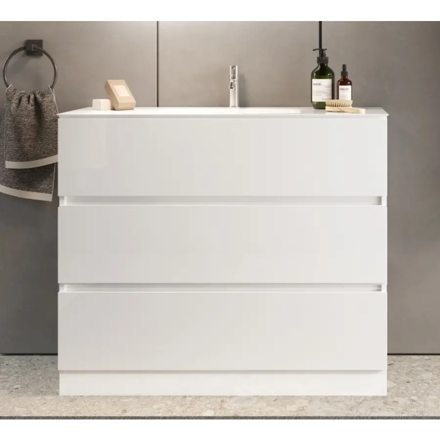 Start HG Wit 100 cm Staand Wastafel en Onderkast Start HG Wit 100 cm Staand Wastafel en Onderkast