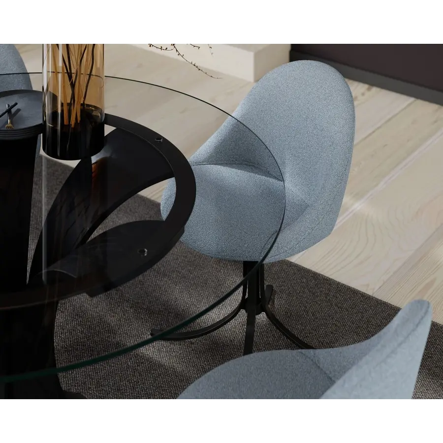 Dolo Mistblauw Bouclé Draaistoel