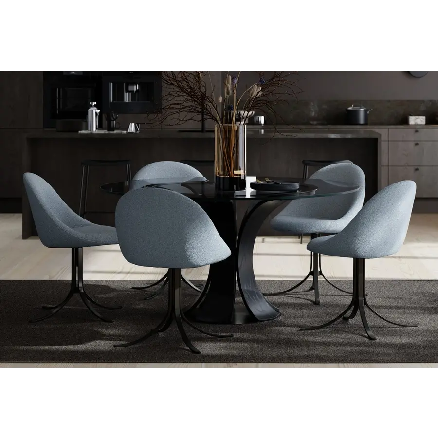 Dolo Mistblauw Bouclé Draaistoel