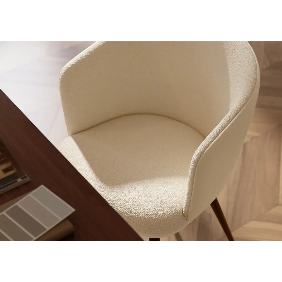 Hey Amandel Bouclé / Kunstleder Armstoel Hey Amandel Bouclé / Kunstleder Armstoel