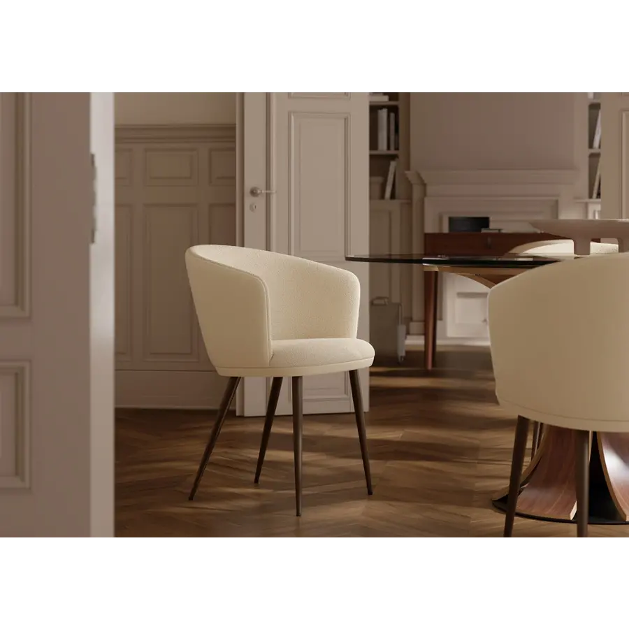 Hey Amandel Bouclé / Kunstleder Armstoel Hey Amandel Bouclé / Kunstleder Armstoel