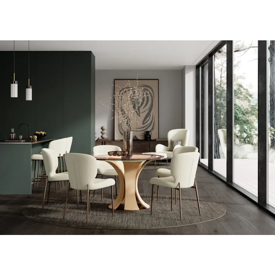 Glory Amandel Bouclé Draaistoel Glory Amandel Bouclé Draaistoel