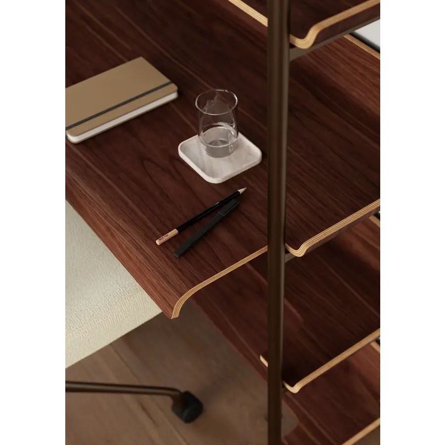 Friyay Walnoot Boekenkast met Bureaublad Friyay Walnoot Boekenkast met Bureaublad