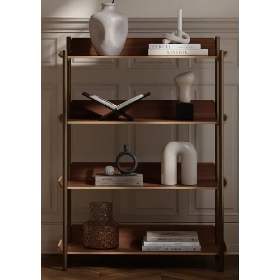 Friyay Walnoot Boekenkast met 4-Planken