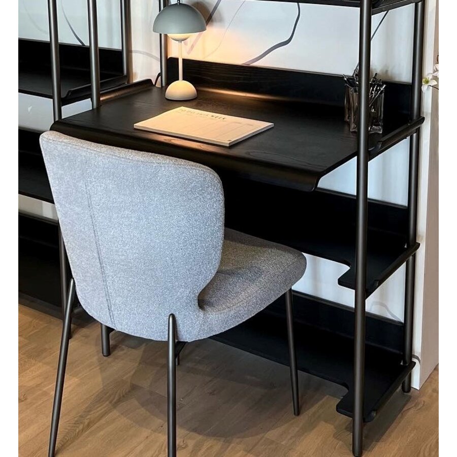 Friyay Zwart Essenhout Boekenkast met Bureaublad Friyay Zwart Essenhout Boekenkast met Bureaublad