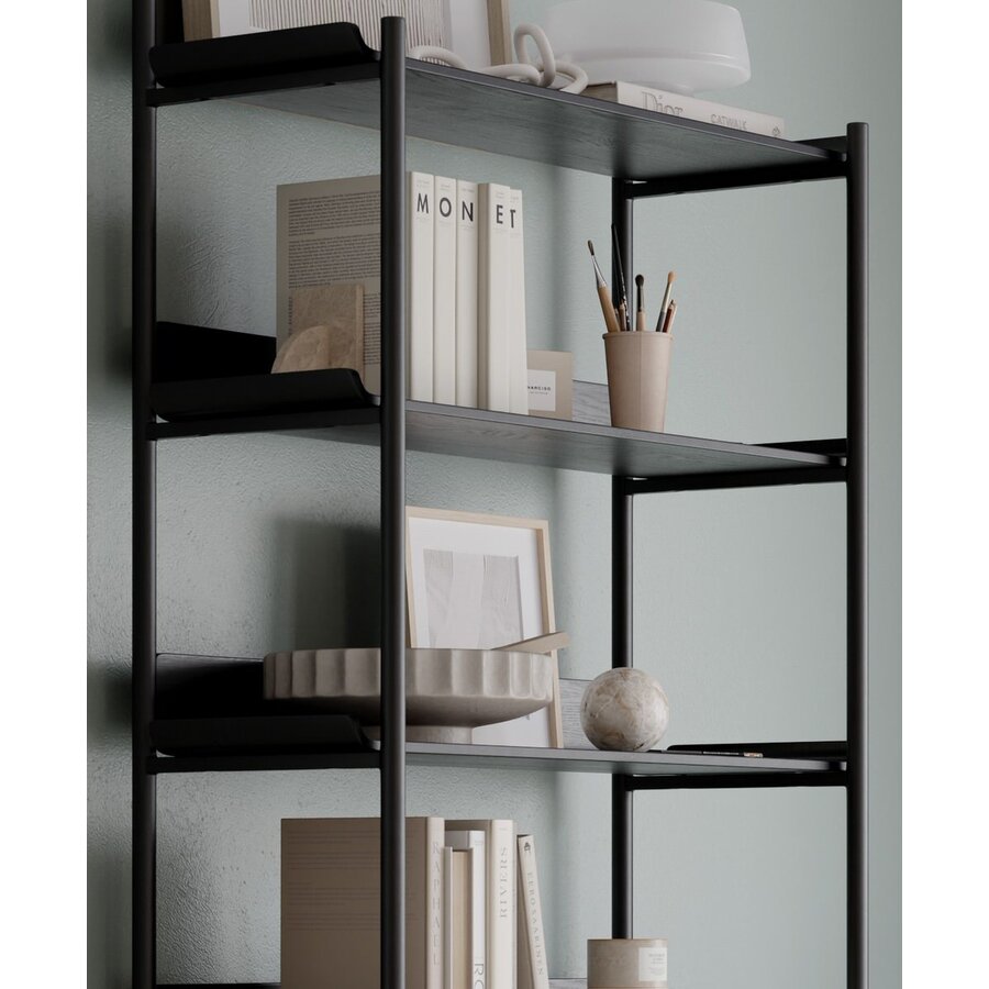 Friyay Zwart Essenhout Boekenkast met 6-Planken Friyay Zwart Essenhout Boekenkast met 6-Planken