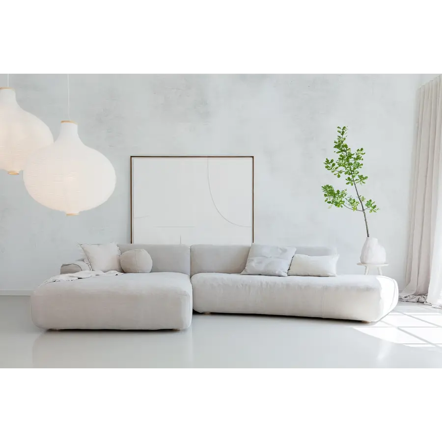 Emily Linen Exclusive Chaise Longue Wide + Bench Round Emily Linen Exclusive Chaise Longue Wide + Bench Round