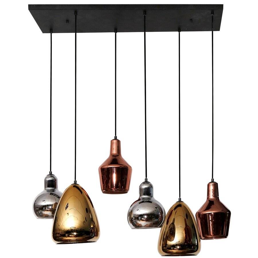 Tricolore Glazen Hanglamp 3+3