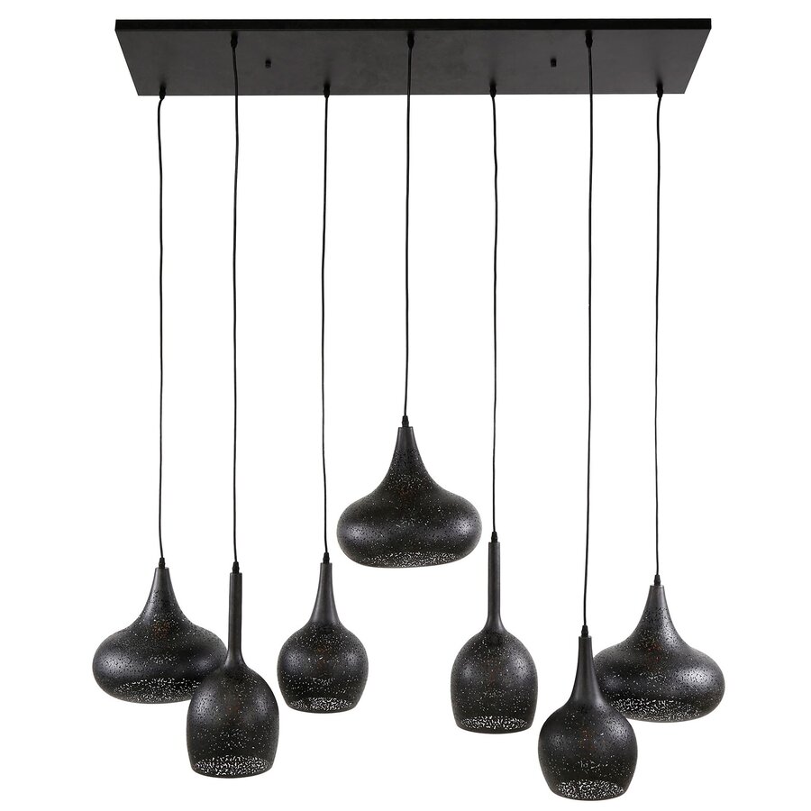 Zip Artic Zwart Hanglamp 4 + 3L Zip Artic Zwart Hanglamp 4 + 3L