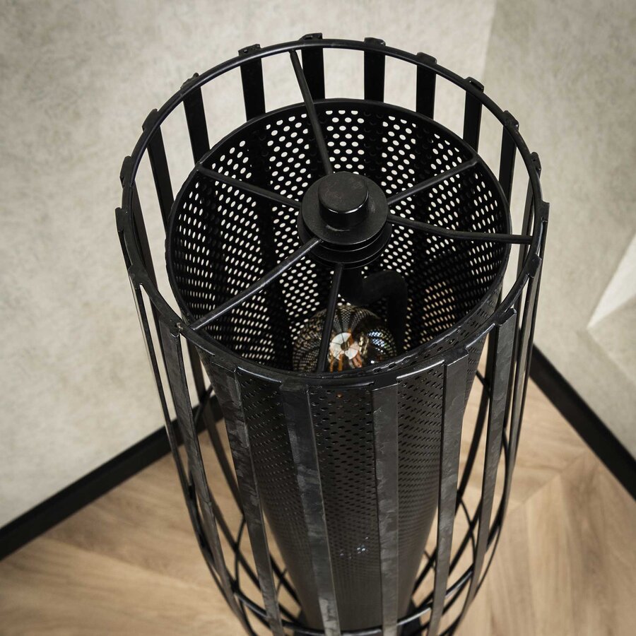 Eda Houtskool Zwart Vloerlamp 4L Eda Houtskool Zwart Vloerlamp 4L
